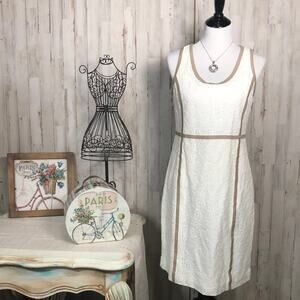 Beautiful Michael Kors Ivory Lace Dress with Tan Accents Size 8